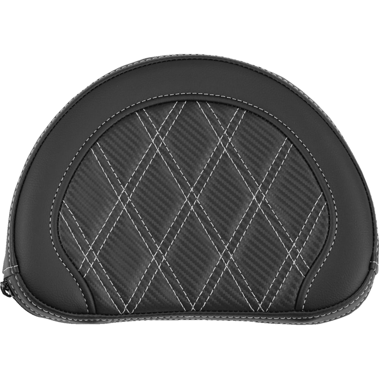 SADDLEMEN 0822-0674 051320705 Contoured Sissy Bar Pad lattice stitch - silver stitch