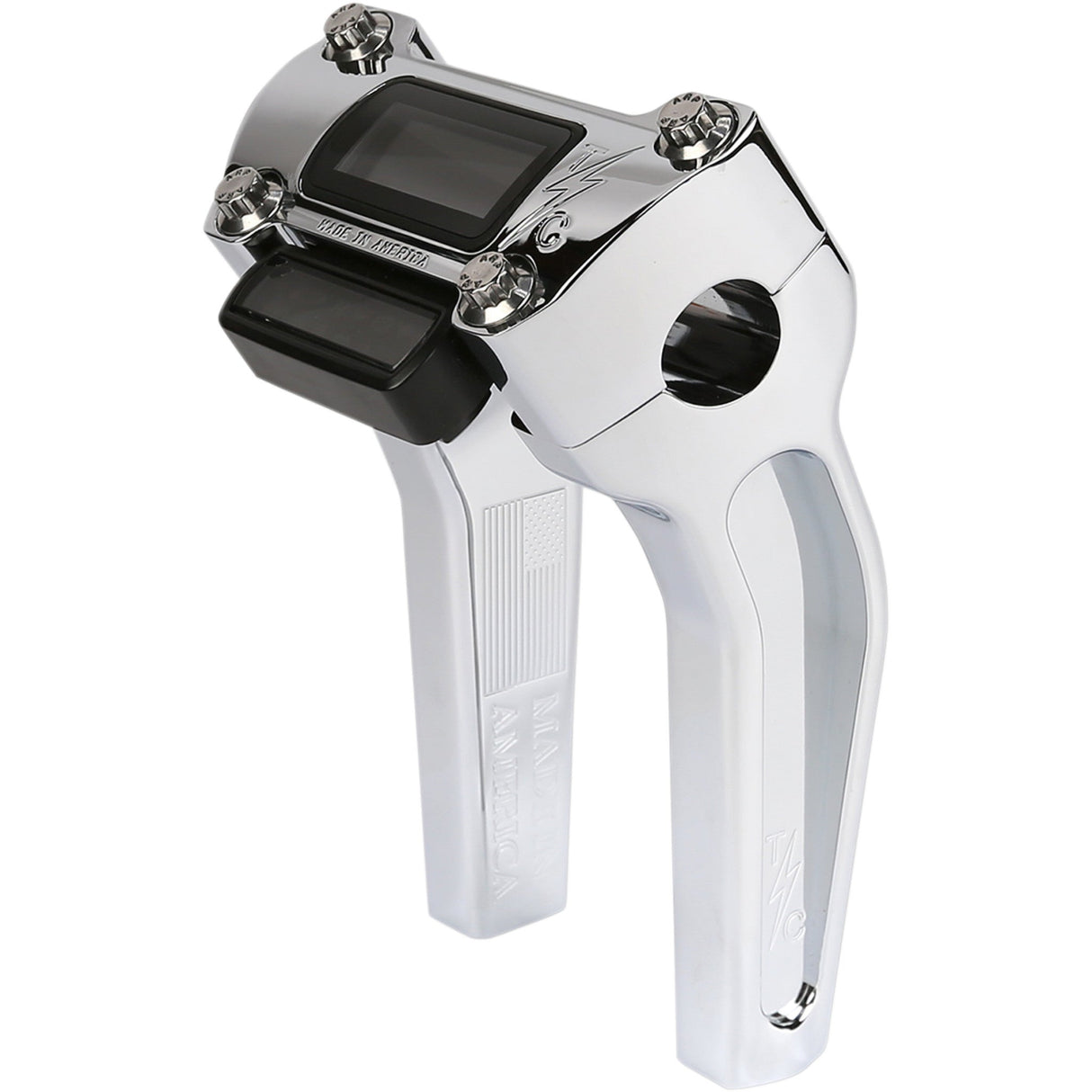 THRASHIN SUPPLY CO. 0602-1055 TSC-6500-3 Handlebar Riser - Risers - Pull Back - 6-1/2" - Gauge Cutout - Chrome