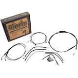 Burly Brand Complete Black Vinyl Handlebar Cable Line Kit For Ape Hangers 12" - B30-1106 For Harley Sportster 2014-2022