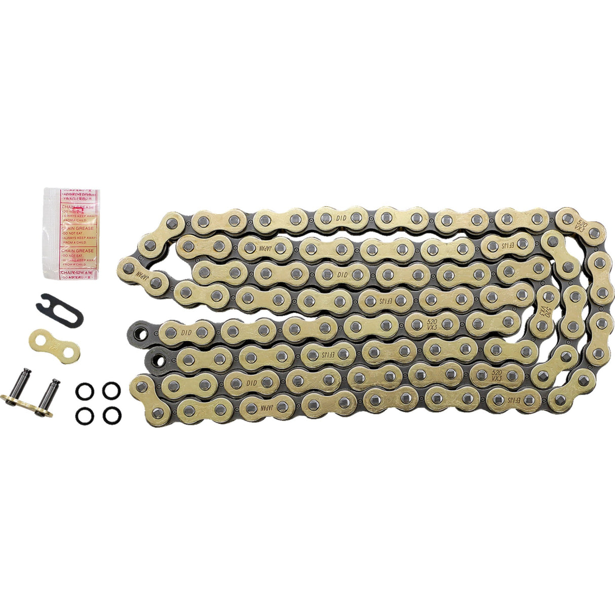DID 1223-1404 M520VX3G120FB 520VX3 Chain 520 VX3 - Chain - Gold - 120 Links
