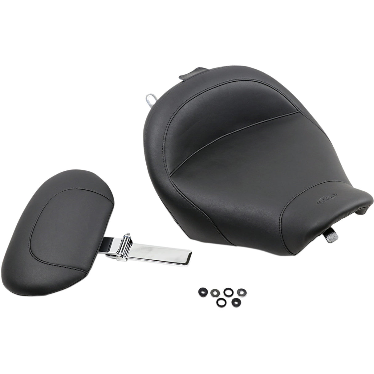 Mustang Wide Solo Seat With Removable Backrest With Backrest Vintage Black Smooth - 79100 For Harley Touring 1997-2007