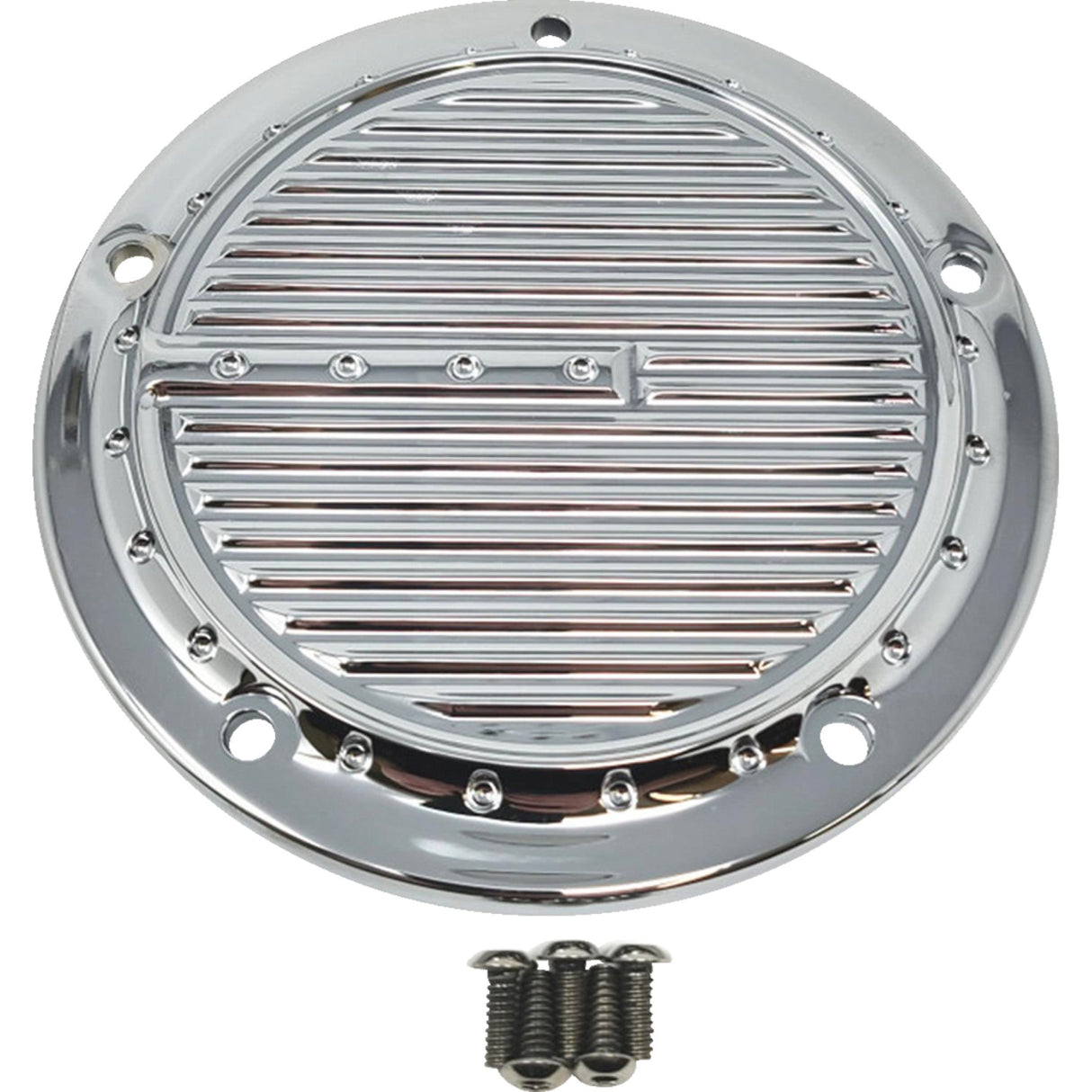 COVINGTONS 1107-0698 C1973-C Derby Cover - Dimpled - 5-Hole - Chrome - Softail
