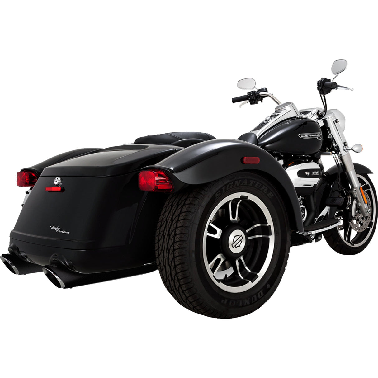 Vance & Hines Twin Slash Slip-On Mufflers Black Flrt - 46796 For Harley Touring 2017-2025