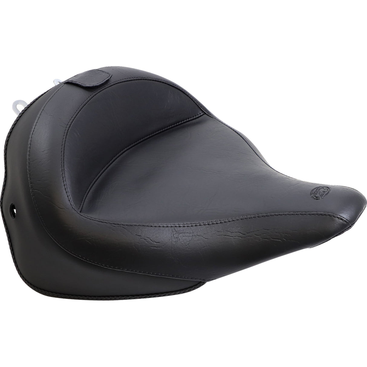Mustang Wide Solo Seat With Removable Backrest With Backrest Vintage Black Smooth - 79914 For Harley Softail Deluxe 2005-2017