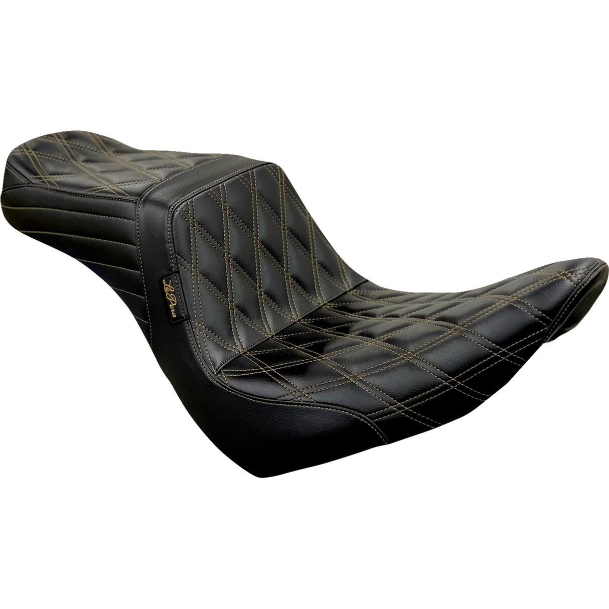 LePera Tailwhip Seat Diamond With Chestnut Stitching Black - LYR-580DD-CHET For Harley Softail 2018-2023