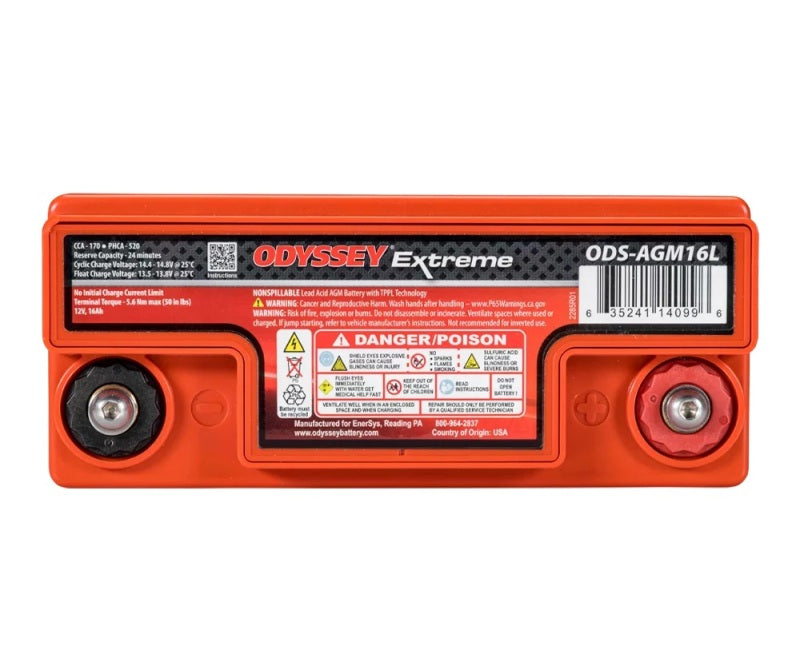 Odyssey Battery Powersport Extreme AGM Battery (PC680) - ODS-AGM16L For Harley Touring 1980-1996 | Ski-Doo Snowmobiles 1987-1998
