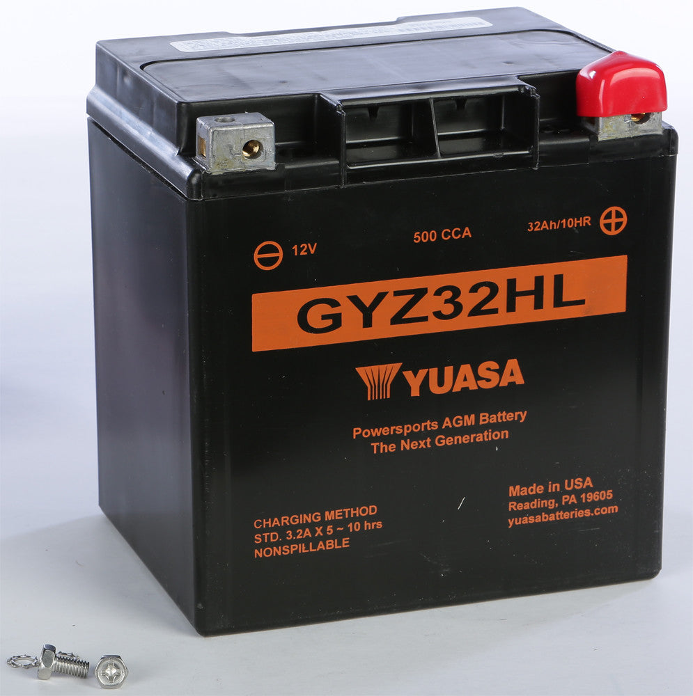 Yuasa Battery GYZ32HL Sealed Factory Activated - YUAM732HL For Harley Touring 1997-2018 | Arctic Cat Prowler / 1000 / Wildcat 2013-2017