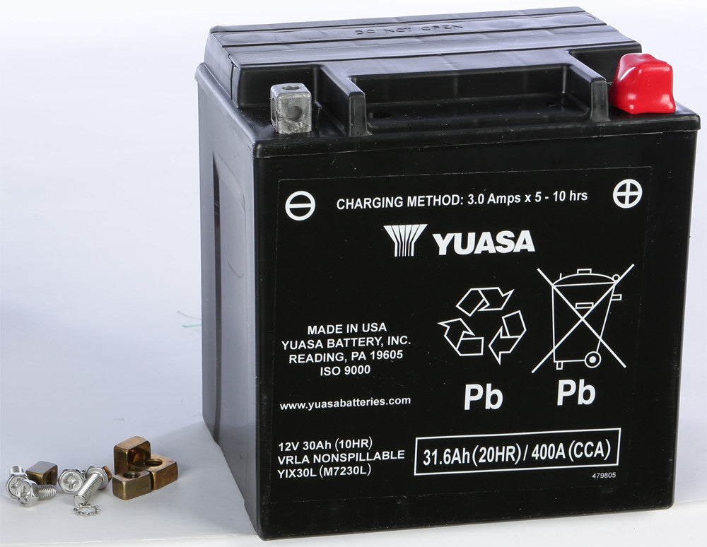 Yuasa Battery YIX30L Sealed Factory Activated - YUAM7230L For Harley Touring 1997-2018 | Ski-Doo Snowmobiles 2010-2012 | Can-Am Defender 2016-2018