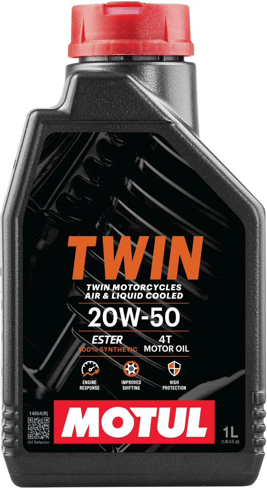 Motul Twin 100% SYN OIL 20W50 1QT - 108061 For Harley Motorcycles 1984-2006