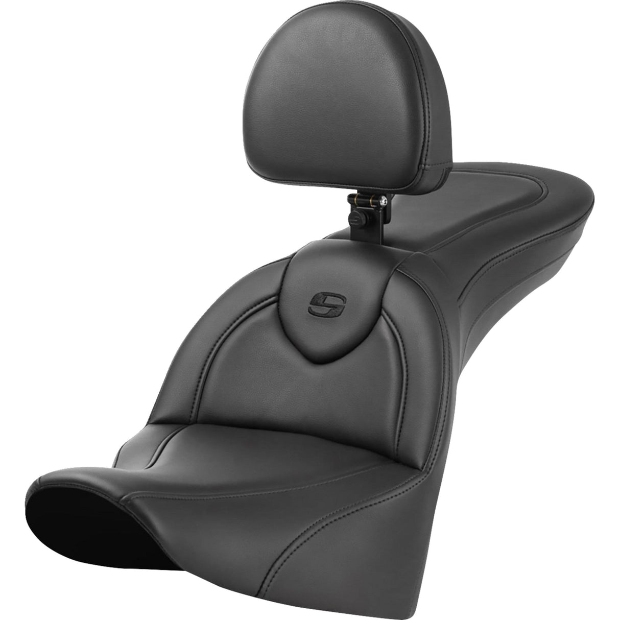 Saddlemen Roadsofa™ Standard Reach Seat Roadsofa™ Seat With Backrest Plain - 818-33-187BR For Harley Softail 2018-2025
