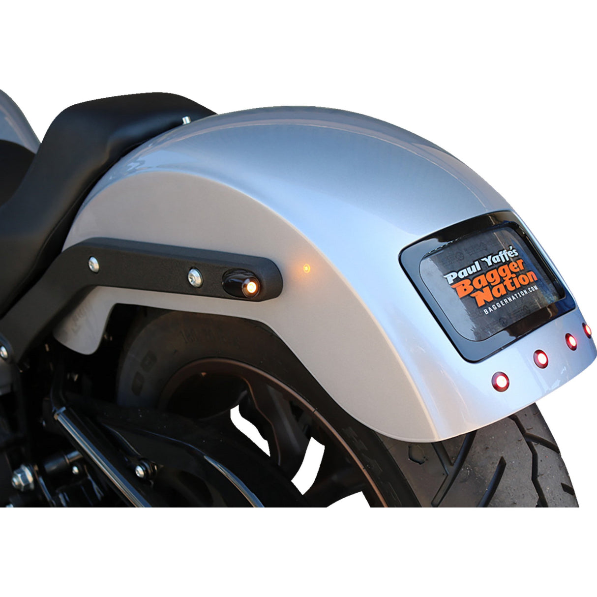 Paul Yaffe Bagger Nation The Fix Custom Rear Fender Black Frame Plate - CRF-M8ST-LR-B For Harley Softail Low Rider 2020-2023