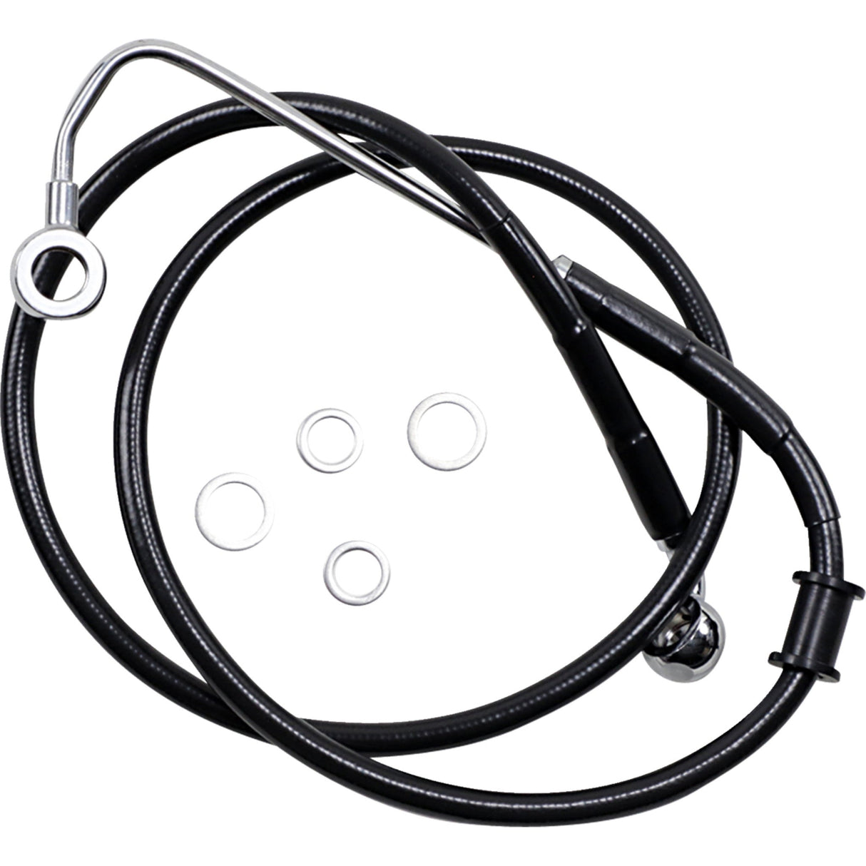 Drag Specialties Extended Length Stainless Steel Brake Line +10" Black For Harley Softail Deluxe 2015-2017