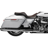 DRAG SPECIALTIES SEATS 0801-1982 Extended Reach Freedom Touring Seats Extended Reach Freedom Seat - Vinyl - Double Diamond - Red Stitch - FLT/FLH '09-'24
