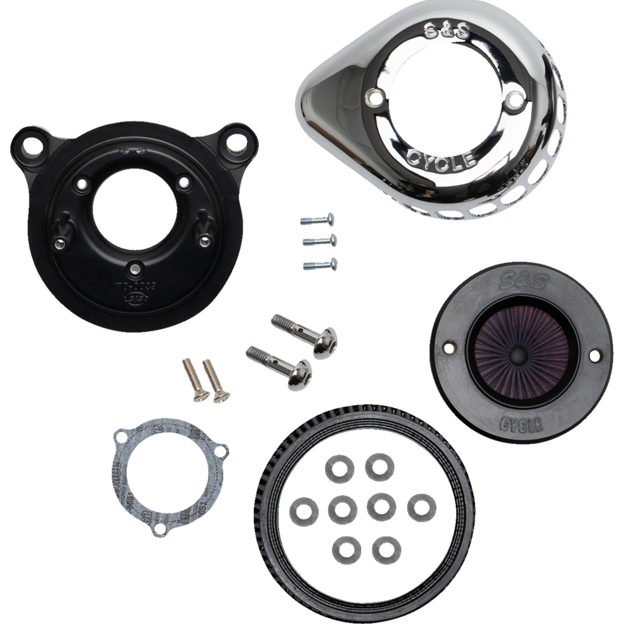 S&S Cycle Air Stinger Stealth Air Cleaner Kit Chrome - 170-0721A For Harley Motorcycles 2001-2017