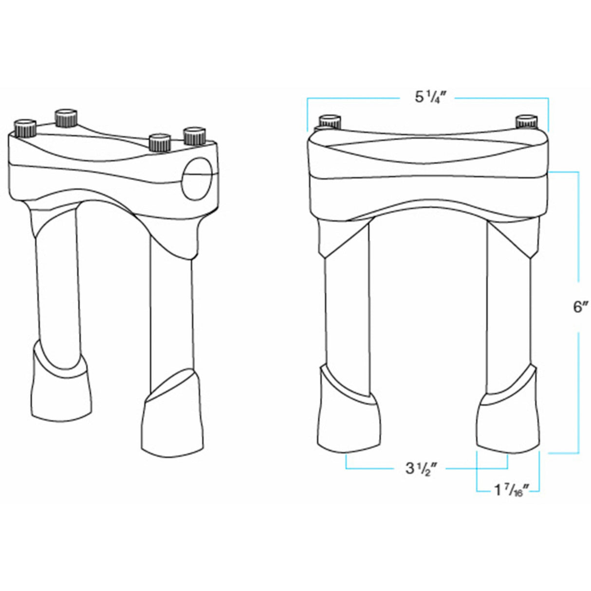 BILTWELL Murdock Handlebar Riser Risers - Black
