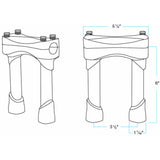 BILTWELL Murdock Handlebar Riser Risers - Black