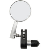 EMGO 0640-1028 20-34044 Aluminum 2.5" Bar End Mirror Mirror - Side View - Round - Polished - Left