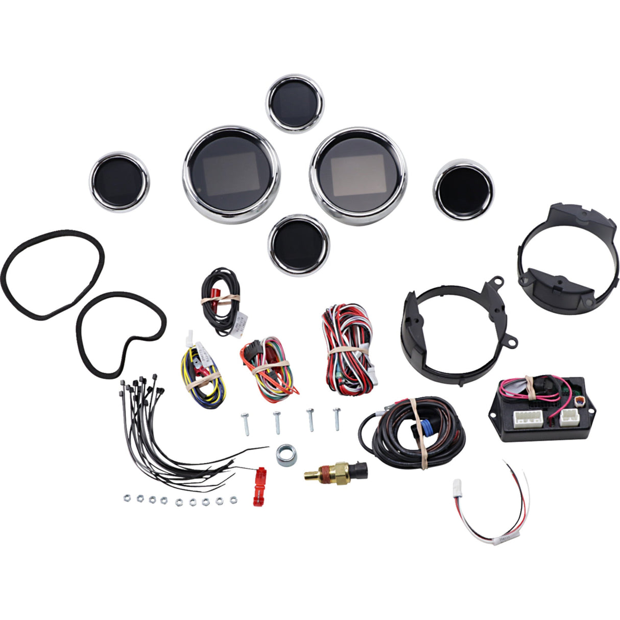 Dakota Digital Six-Gauge MLX Series Kit Chrome Bezel - MLX-8696 For Harley Touring 1999-2003