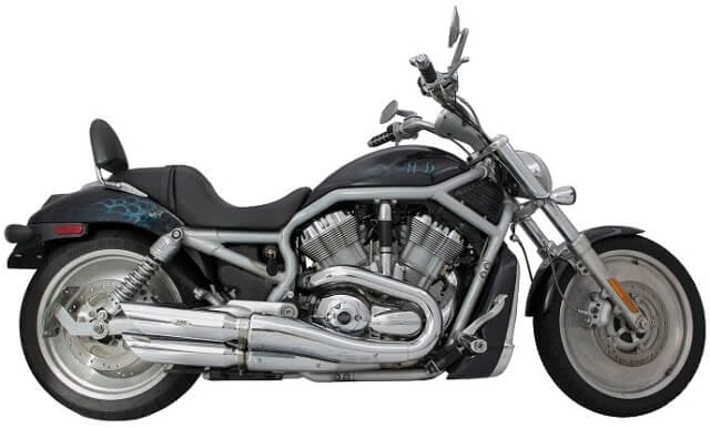 Tab Performance V-ROD Slash Cut Exhaust Pipes (baffled) Chrome For Harley -Rod / Screamin Eagle Rod 2007-2010