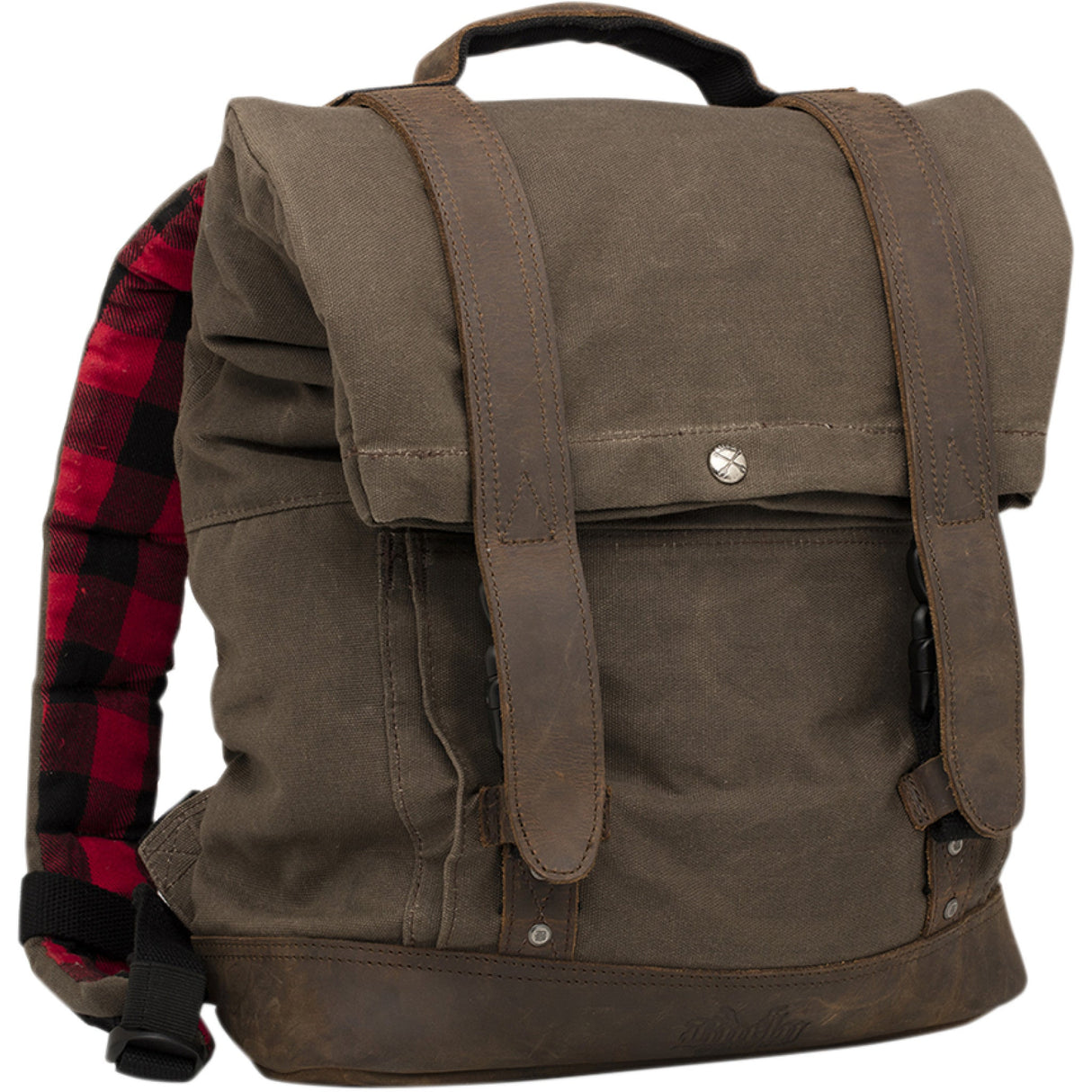 BURLY BRAND 3517-0414 B15-1020D Voyager Backpack Roll Top Backpack - Dark Oak