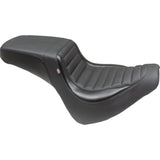 Mustang Squareback 2-Up Seat Black Tuck-N-Roll Fat Bob - 76005 For Harley Softail 2018-2023