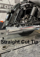 Tab Performance 50 Cal (5") Slip-On Mufflers | Chrome - 1995-2016 Touring, Black Straight Tips, Zombie Baffles 121-1299-95-2016-B2-Z