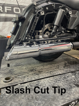 Tab Performance 50 Cal (5") Slip-On Mufflers | Chrome - 2017-Up, No Tips, 2.5" Louvered Baffles 121-1299-N-2.5