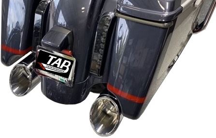 Tab Performance 121-1299-C-2.5 50 Cal Slip-On Mufflers 2017-Up Harley Davidson Touring Chrome 2.5 Inch Louvered Core Baffles (Medium) 5 Inch Chrome Slash Cut Tip