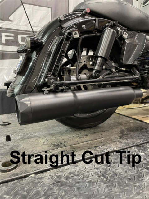 Tab Performance 50 Cal (5") Slip-On Mufflers | Black - 2017-Up, Chrome Straight Tips, No Baffles 121-2299-2017-UP-C2-NB
