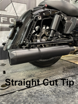 Tab Performance 50 Cal (5") Slip-On Mufflers | Black - 2017-Up, Chrome Straight Tips, No Baffles 121-2299-2017-UP-C2-NB