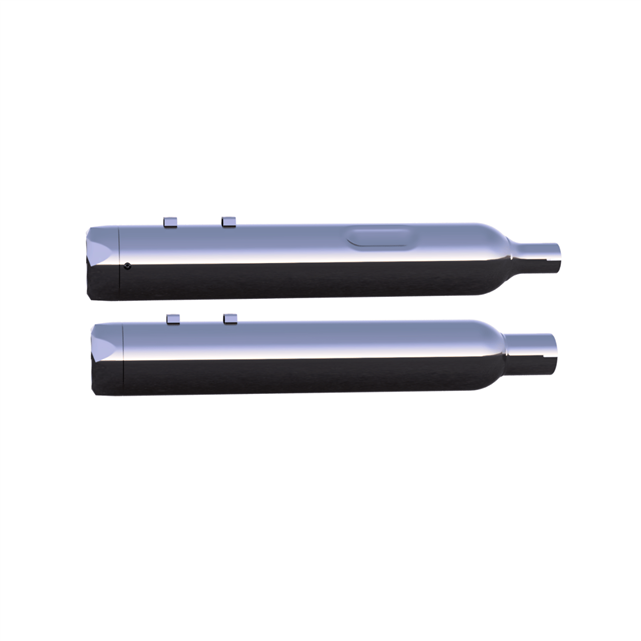 Tab Performance 4.5" B.A.M Stick Slip-On Mufflers | Midnight Chrome - Midnight Chrome Straight Cut, Zombie Baffles 121-4297-M2-Z