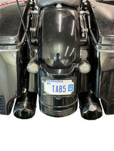 Tab Performance 50 Cal (5") Slip-On Mufflers Midnight Chrome Midnight Chrome Slash Cut, Non - 121-4299-2017-UP-M-NB For Harley Touring 2017-2026