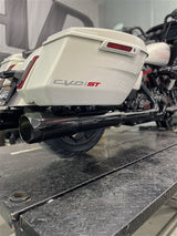 Tab Performance 50 Cal (5") Slip-On Mufflers | Midnight Chrome - 2017-Up, Midnight Chrome Slash Cut, Zombie Baffles (Loud) 121-4299-M-Z