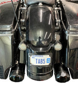 Tab Performance 121-4299-N-Z 50 Cal 5 Inch Diameter Pipe Slip-On Mufflers Harley Davidson Touring Midnight Chrome Zombie Baffles (Loud) 2017-Up Using Stock Cut or Other Tip