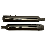 Tab Performance 4.5" B.A.M Stick Slip-On Mufflers | Torched Chrome - Torched Chrome Slash Tips, 2.5" Louvered Baffles 121-5297-T-2.5