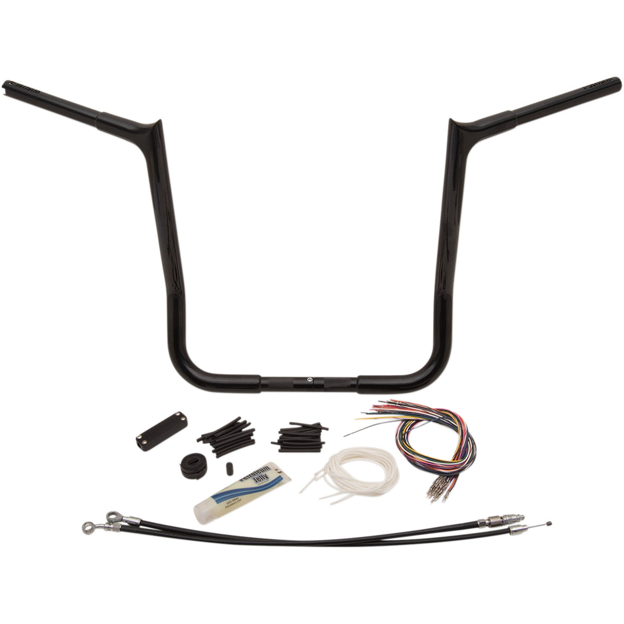 FAT Baggers INC. 1-1/4" EZ Install Pointed Top Handlebar Kit 16" Black - 909116-B For Harley Touring 2008-2013