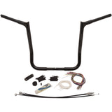 FAT Baggers INC. 1-1/4" EZ Install Pointed Top Handlebar Kit 16" Black - 909116-B For Harley Touring 2008-2013