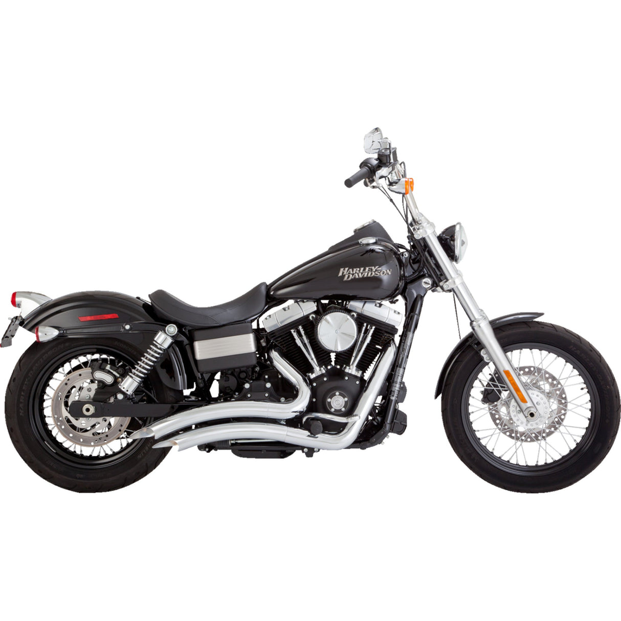 Vance & Hines 2-Into-2 Big Radius Exhaust System Chrome - 26081 For Harley Dyna 2006-2009