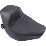 DRAG SPECIALTIES SEATS 0802-1273 EZ-ON Mount Solo Seat EZ-Solo Seat - Scorpion Stitch - Silver Thread - Vinyl - FXBR/S '18-'20