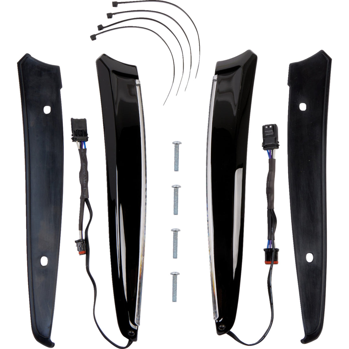 Ciro Horizon LED Lighted Windshield Trim Black - 11051 For Harley Road Glide 1998-2026