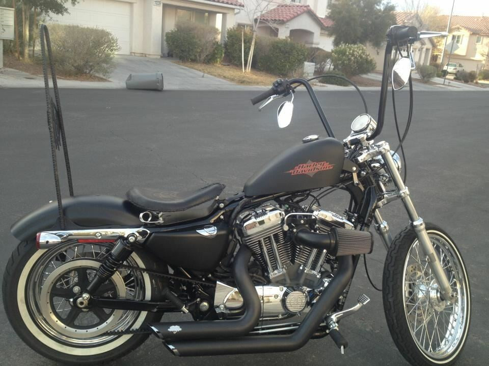 Burly Brand Narrow 16" Apehangers 1" Black - B28-339 For Harley 1983-2022 | Yamaha Watercraft 1998-2004