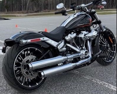 Tab Performance Softail Long Tip Compatible Exhaust Pipes Chrome For Harley Softail 2018-2026