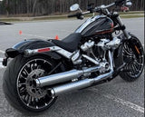 Tab Performance Softail Long Tip Compatible Exhaust Pipes Chrome For Harley Softail 2018-2026