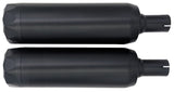 Tab Performance Fat Bob Softail Tip Compatible Exhaust Pipes | Black - Black Straight Tips, No Baffles 131-2293-B2-NB
