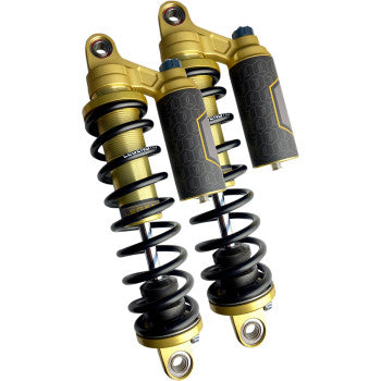 LEGEND SUSPENSION 1310-1914 REVO ARC Piggyback Coil Suspension Shocks - Standard - Gold - 13" - '99-'17 Dyna