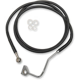 Drag Specialties Stainless Steel Brake Line Kit Front (Upper) Black For Harley Touring 2014-2022
