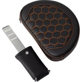 Saddlemen Honeycomb Roadsofa™ Seat Honeycomb Orange Stitch With Backrest - 808-07B-189B3 For Harley Touring 2008-2025
