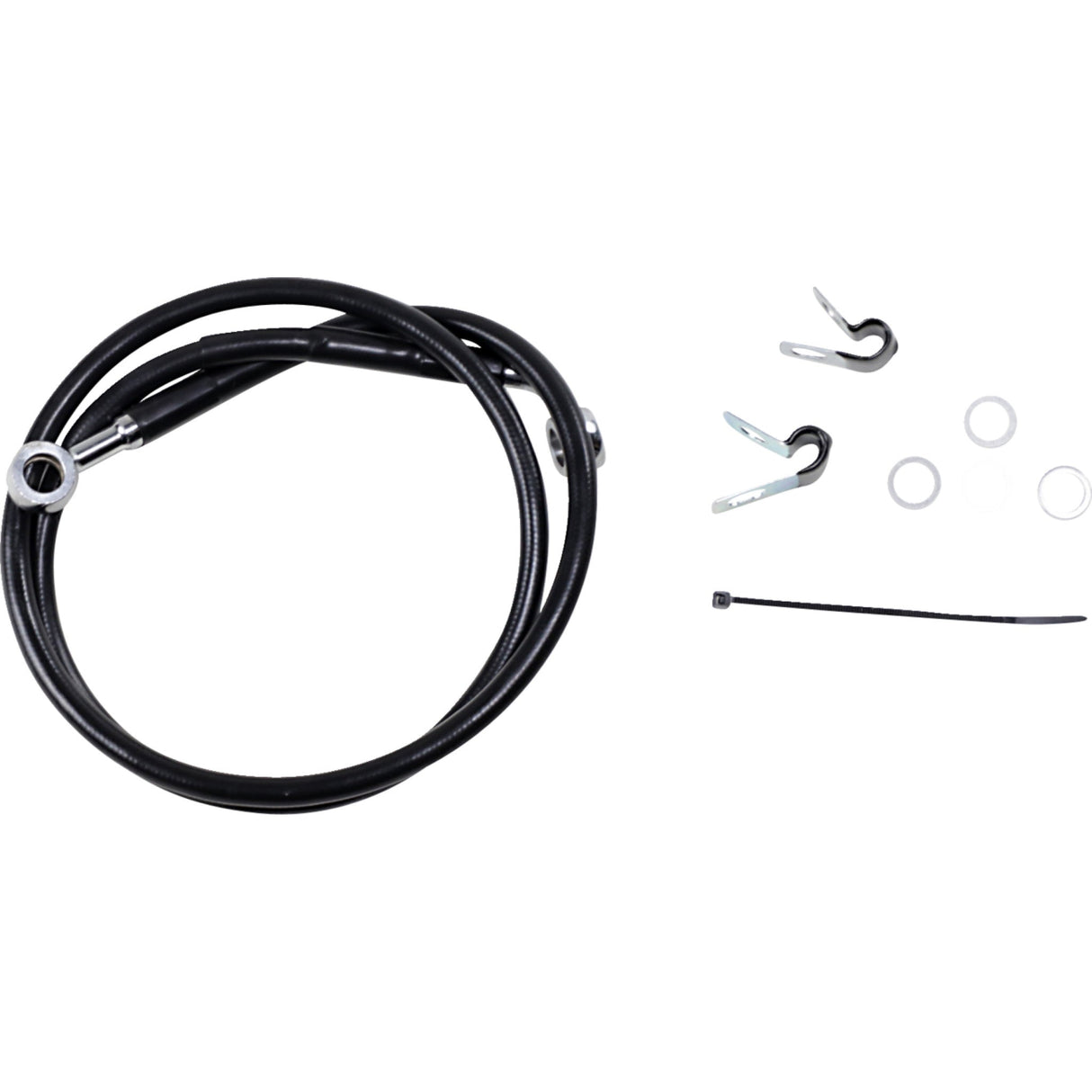 Drag Specialties Stainless Steel Brake Line Kit Front (Upper) Black For Harley Sportster 2004-2010