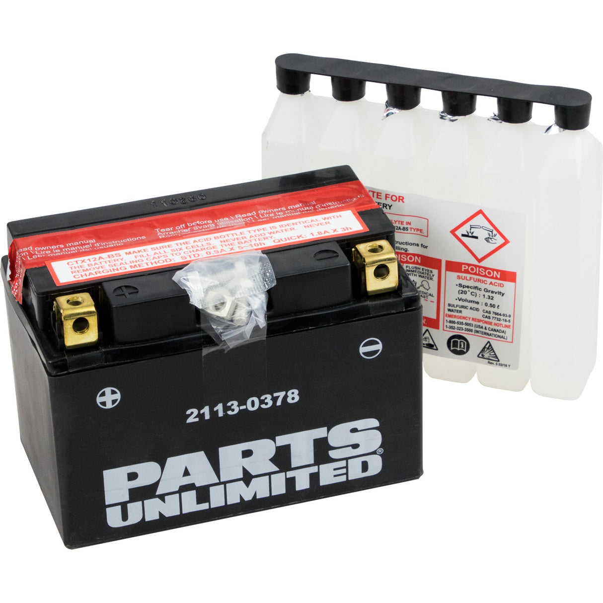Parts Unlimited AGM Maintenance-Free Battery YTX12A-BS Suzuki Motorcycles 1998-2020
