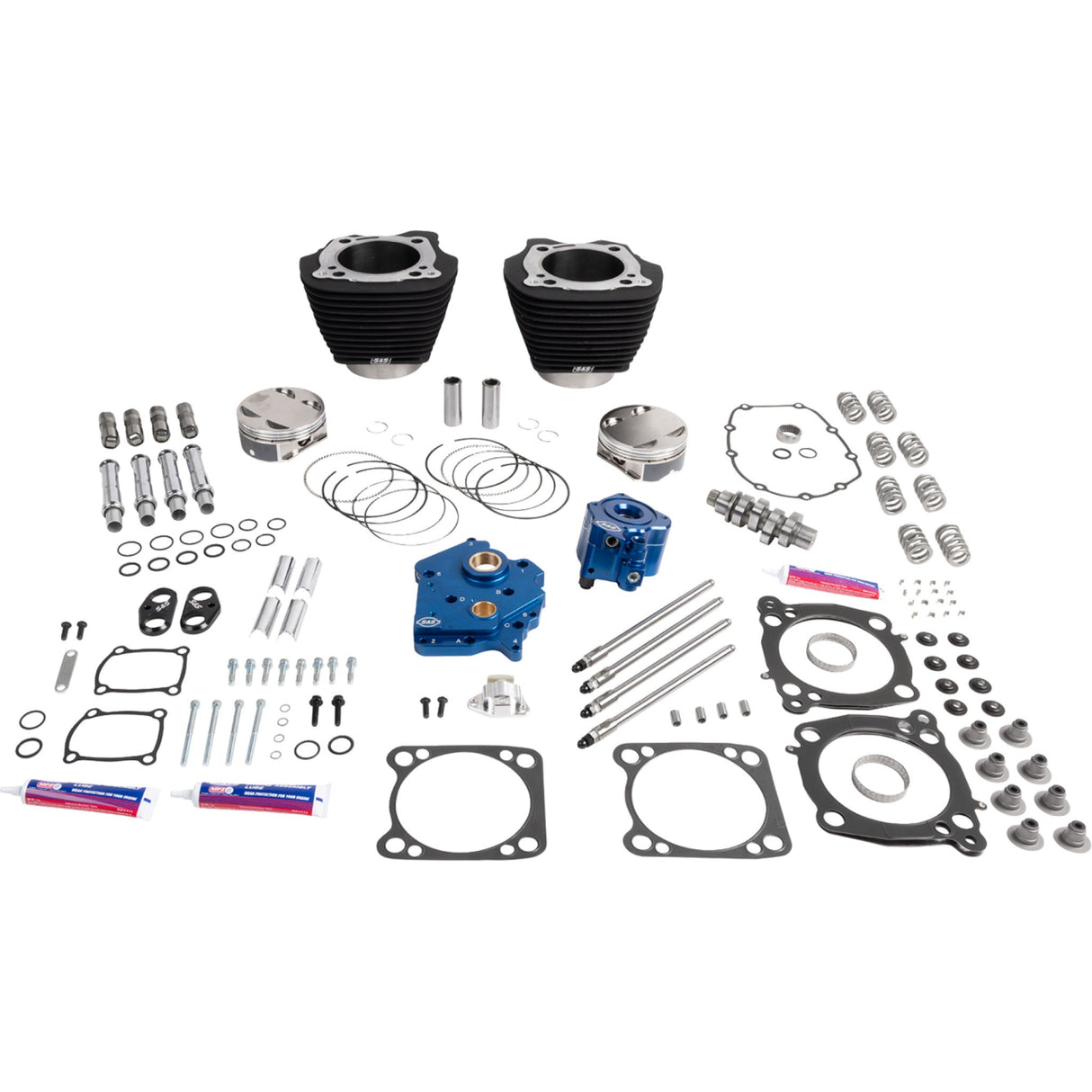 S&S CYCLE 0904-0221 310-1389A 132" Power Package Performance Kit Power Package - Oil Cooled - 496 Chain Drive - Wrinkle Black w/o Highlight - M8